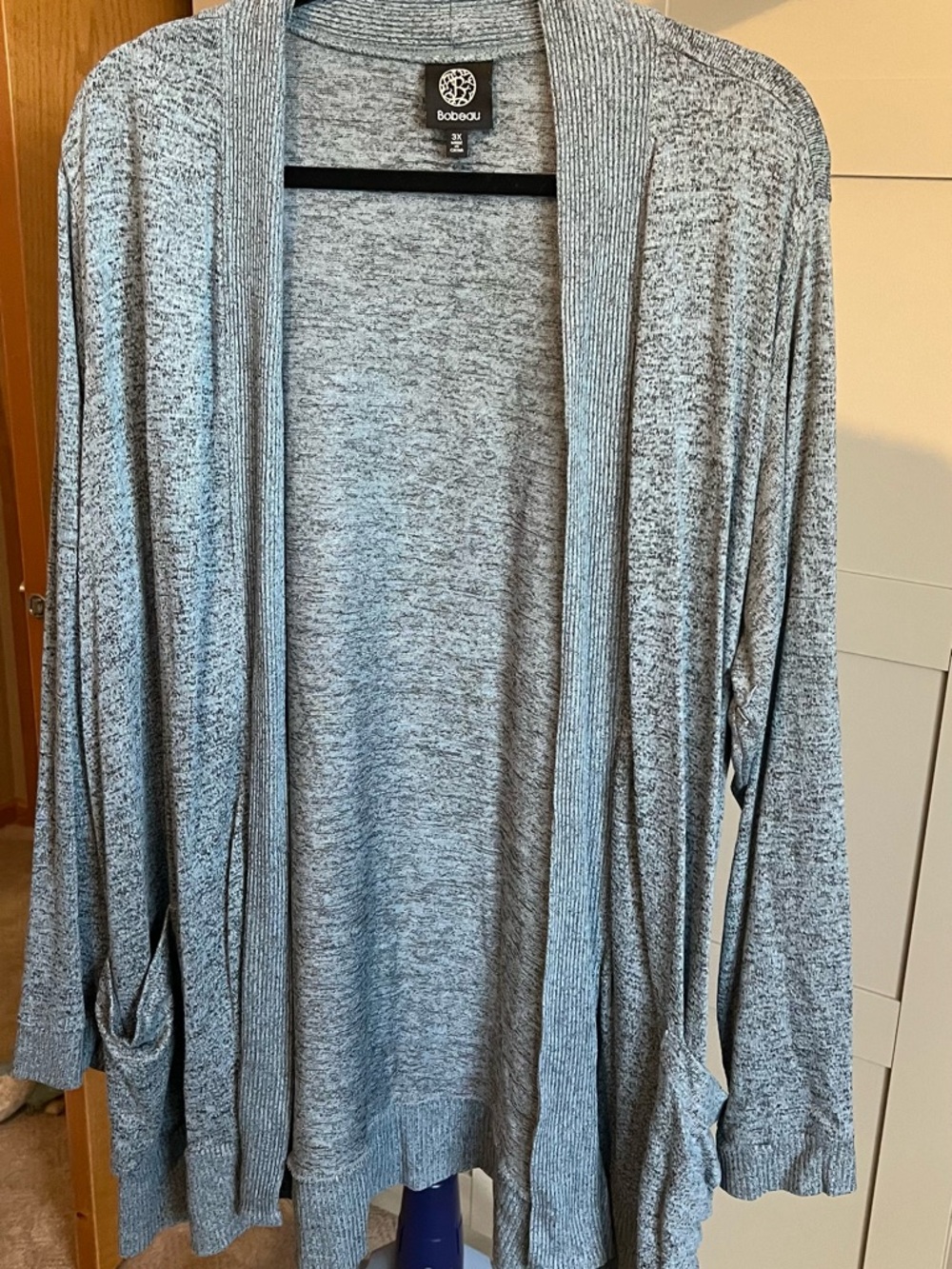 bobeau Heather blue Open Front Knit Cardigan